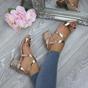 Rose Gold AJVANI Rose Gold Mid Block Heel Crossed Straps Sandals, Image 5 of 6