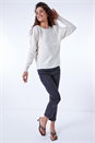 Ivory  Cold Shoulder Button Detail Jumper, Image 4 of 4