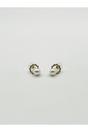 Gold Pearl Stud Earrings on Diamante Wreath, Image 4 of 5