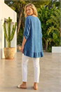 Blue Necklace Frill Hem Tunic Top, Image 3 of 4