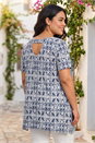 Blue Curve Geo Stretch Jersey Tunic Top, Image 3 of 4