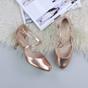 Rose Gold AJVANI Rose Gold High Heel Crossed Straps Court Shoes, Image 4 of 6