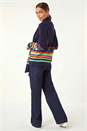 Multi  Border Stripe Scarf Knit Jumper, Image 2 of 5