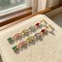 Gold Dangle Multi Gemstone Crystal Drop Gold Plated Earrings, Image 1 of 5