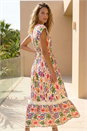 ORANGE Abstract Button Down Maxi Dress, Image 2 of 4