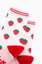 Light Pink Strawberries Bamboo Socks in Light Pink, Image 2 of 4