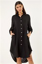 Black Back Lace Buttoned Shirt Dress, Image 2 of 5