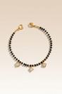 Black Black Beaded Mangalsutra Square Dangle Zircon Nazar bracelet, Image 1 of 1