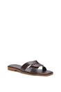 Chocolate 'Charley' Open Toe Slip On Slider Sandals With Square Toe, Image 2 of 5