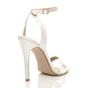 White AJVANI White Ankle Strap Barely There High Heeled Sandals, Image 4 of 5