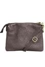 Grey Gia Metallic Italian Leather Crossbody Bag, Image 1 of 3
