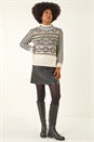 Beige Jacquard Stitch Knit Jumper, Image 2 of 5