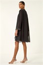 Black Embellished Shift Dress & Shrug, Image 3 of 6