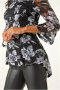 Charcoal Floral Lace Stretch Top, Image 5 of 5