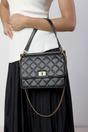 Black Arisbeth Quilted Cross Body Shoulder Bag, Image 6 of 6