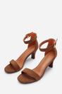 Khaki 'Madrid' Mid Block Heel With Ankle Strap, Image 4 of 6