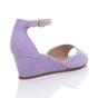 Lilac AJVANI Lilac Mid Wedge Heel Ankle Strap Sandals, Image 4 of 5