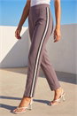 Taupe Petite Side Stripe Trouser, Image 2 of 4