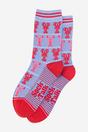 Blue Fair Isle Love Heart Lobsters Bamboo Ankle Socks, Image 2 of 4