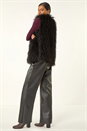 Black Longline Faux Fur Gilet, Image 3 of 5