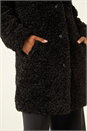 Black Petite Teddy Longline Coat, Image 5 of 5