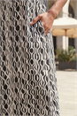Black Geo Print Pocket Midi Dress, Image 4 of 4