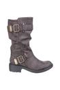 Brown Trumble Faux Leather Biker Boots, Image 2 of 2