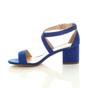 Royal Blue AJVANI Royal Blue Mid Block Heel Crossed Straps Sandals, Image 3 of 6