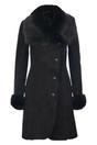 Black Toscana Collar Merino Shearling Coat, Image 1 of 4