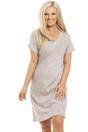 Grey Star Print Cotton Lace Nightshirt, Image 2 of 5