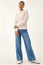 Beige Textured Knit Jumper, Image 2 of 5