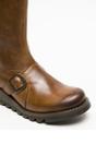 Brown Womens Mid-Calf Platform Boots-MES2913, Image 6 of 6