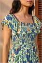 Green  Leaf Border Midi Dress, Image 4 of 4