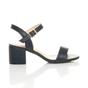 Navy Blue AJVANI Navy Blue Mid Block Heel Strappy Sandals, Image 2 of 6