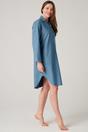Teal "Stornoway" Herringbone Brushed Cotton Nightshirt, Image 2 of 2