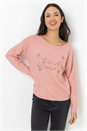 Pink Star Motif Embellished Christmas Jumper, Image 1 of 4