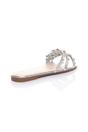 Silver Flat Diamante Sandals Flip Flops Sliders, Image 4 of 4