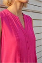 Cerise Pintuck Notch Neck Top, Image 4 of 4