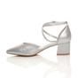 Silver AJVANI Silver Mid Block Heel Crossed Strap Pointed Toe 2 Part Heels, Image 3 of 6