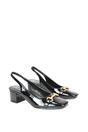 Black XY LONDON Black 'Selena' Slingback Mid Heels With Square Toe, Image 3 of 6