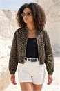Coffee Dusk Animal Print Bomber Jacket, Image 1 of 4