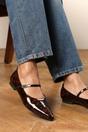 Tortoishell Novalee Pointed Toe Mary Jane Front Strap Ballet Flats, Image 1 of 7