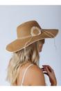 Beige SVNX Beige Sunflower Straw Sun Hat, Image 1 of 5