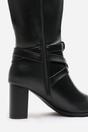 Black 'Tamsin' Knee High Boots Wrap Buckle Strap, Image 6 of 7