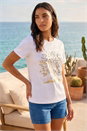 Ivory  Foil Tree Print T-Shirt, Image 2 of 4