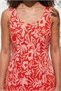 Orange Dusk Abstract Print Midi Dress, Image 4 of 4