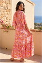 PINK Floral Boho Maxi Dress, Image 3 of 4