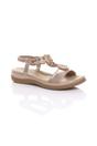 Rose Gold AJVANI Rose Gold Slingback Beaded T-Bar Sandals, Image 1 of 4