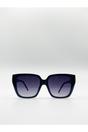 Black SVNX Black Oversized Plastic Frame Cateye Sunglasses, Image 1 of 6