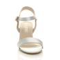Silver AJVANI Silver Mid Block Heel Buckle Strappy Sandals, Image 6 of 6